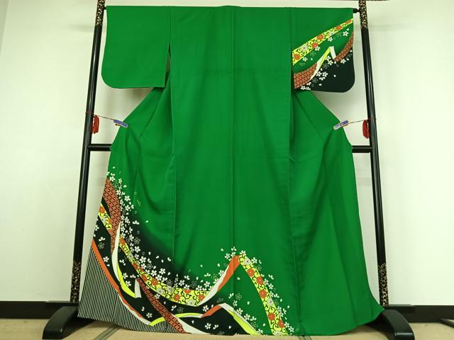 平和屋着物▽訪問着　単衣　吉祥花文　金彩　洗える着物　AABE4010jh