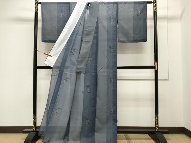 平和屋着物＊夏物　小紋　紗　吉祥文　洗える着物　CAAR9613ev