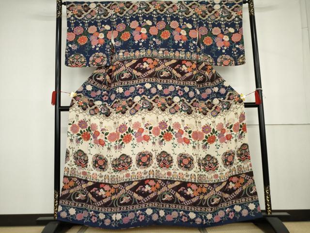 平和屋着物●訪問着　鳳凰草花文　金彩　鬼しぼ縮緬　正絹　逸品　AABK3519cs heiwaya-11245106 平和屋 パッケージ画像