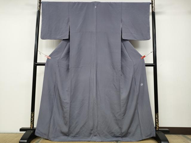 平和屋着物●京友禅作家　米沢新之助監修　色無地　薄鼠色　正絹　逸品　CABA1687ut