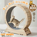 マラソンP5倍 キャットホイール 猫用ランニングホイール 猫の運動ホイール 猫用ルームランナー マット付き 取付説明書付き 組み立て式 自走式 据え置き 直径1...