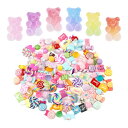 heizi デコパーツ クマ キャンディ 110個 ハンドメイド 樹脂 パーツ ロリポップ ミックス