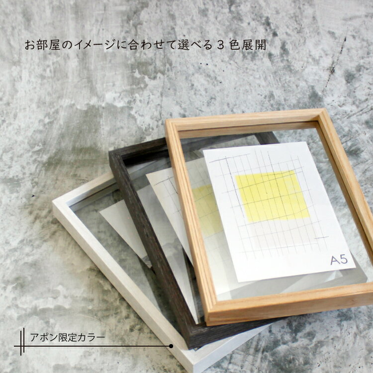 フォトフレーム 【 A4 /CAN-02 】 全3色　　　[ 限定カラー 写真立て フローティングフォトフレーム A4サイズ 兼用 壁掛け フック付き スタンド 木製 ガラス製 両面 おしゃれ ウエディング ギフト お祝い 誕生日 記念日 人気 植物 ]
