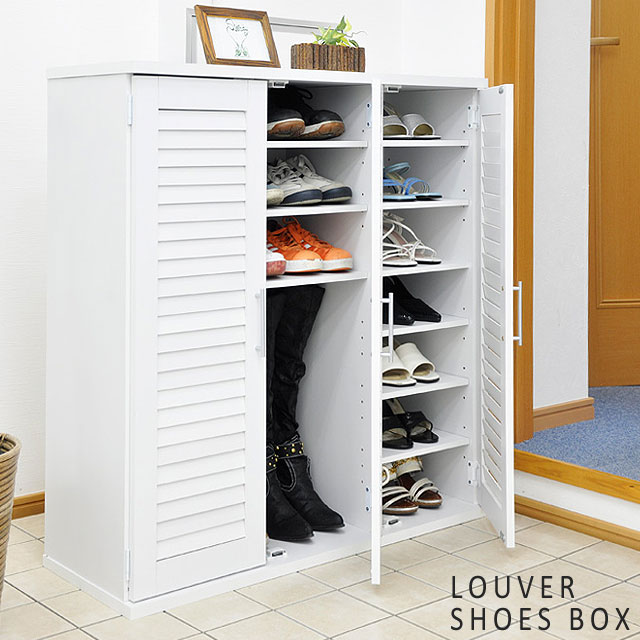 シューズボックス 下駄箱 靴箱 シューズラック 幅90 スリム 奥行33cm 薄型 ルーバー 靴 玄関収納 棚板 通気性 ロータイプ おしゃれ シンプル ★ルーバーシューズボックス SLB-9090（ナチュラル/ホワイト/ダークブラウン）【送料無料】