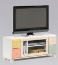 【カラフルな可愛らしいカラーのマカロンシリーズにテレビボードが登場!】テレビボード テレビ台 ローボード コンパクト ミニテレビ台 おしゃれ 木製★マカロン100TV台 AV収納【02P03Dec16】(3)