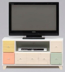 【カラフルな可愛らしいカラーのマカロンシリーズにテレビボードが登場！】テレビボード テレビ台 ローボード コンパクト ミニテレビ台 おしゃれ 木製★マカロン94TV台 AV収納【02P03Dec16】