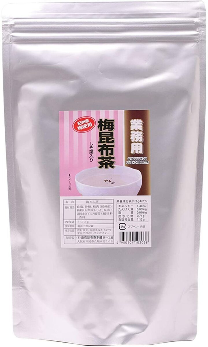 浪速昆布茶本舗 梅昆布茶 業務用 しそ葉入り 500g