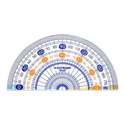 【メール便対応】HP09Aクツワ 算数分度器(直径9cm)家庭用 事務 オフィス 計算 製図 学校用 文具 文房..