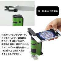 【メール便不可】レイメイ藤井ハンディ顕微鏡DXRXT300-Mグリーン