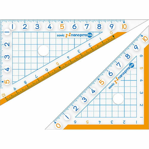 【メール便対応】SK-7881ソニック ナノピタキッズ 三角定規10cm算数 新学期 小学生