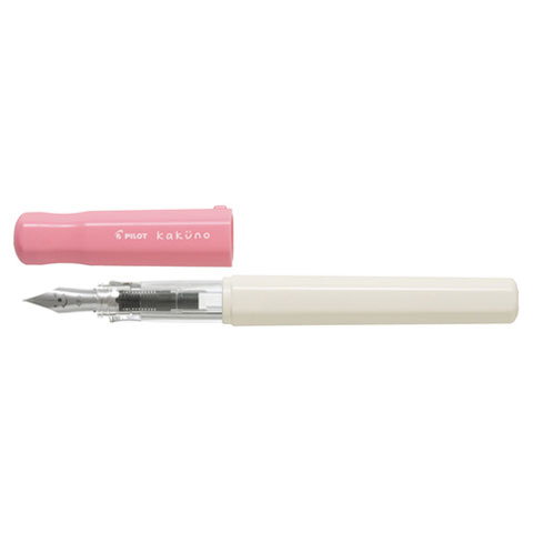 【メール便対応】FKA-1SR-SPFパイロット 万年筆 カクノ白軸 F（細字）ソフトピンク えがおのマーク 文..