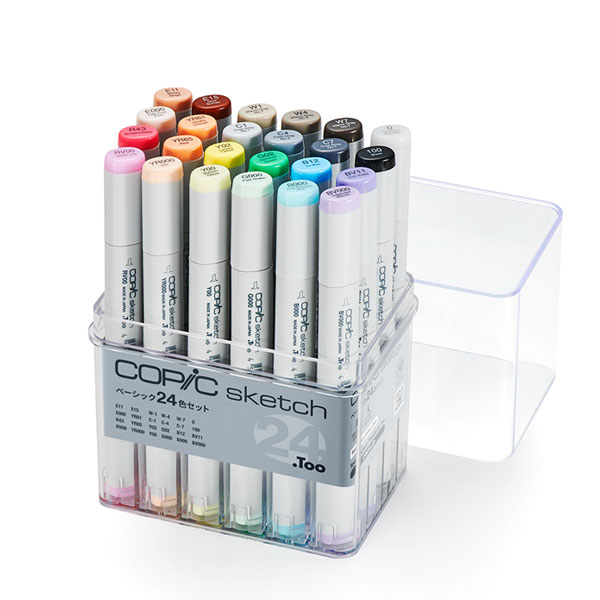 【売れ筋】【当店オススメ】【送料無料】12502082コピックスケッチ ベーシック 24色セット初心者向け セット マーカー イラスト アート マルチライナー 文具女子博