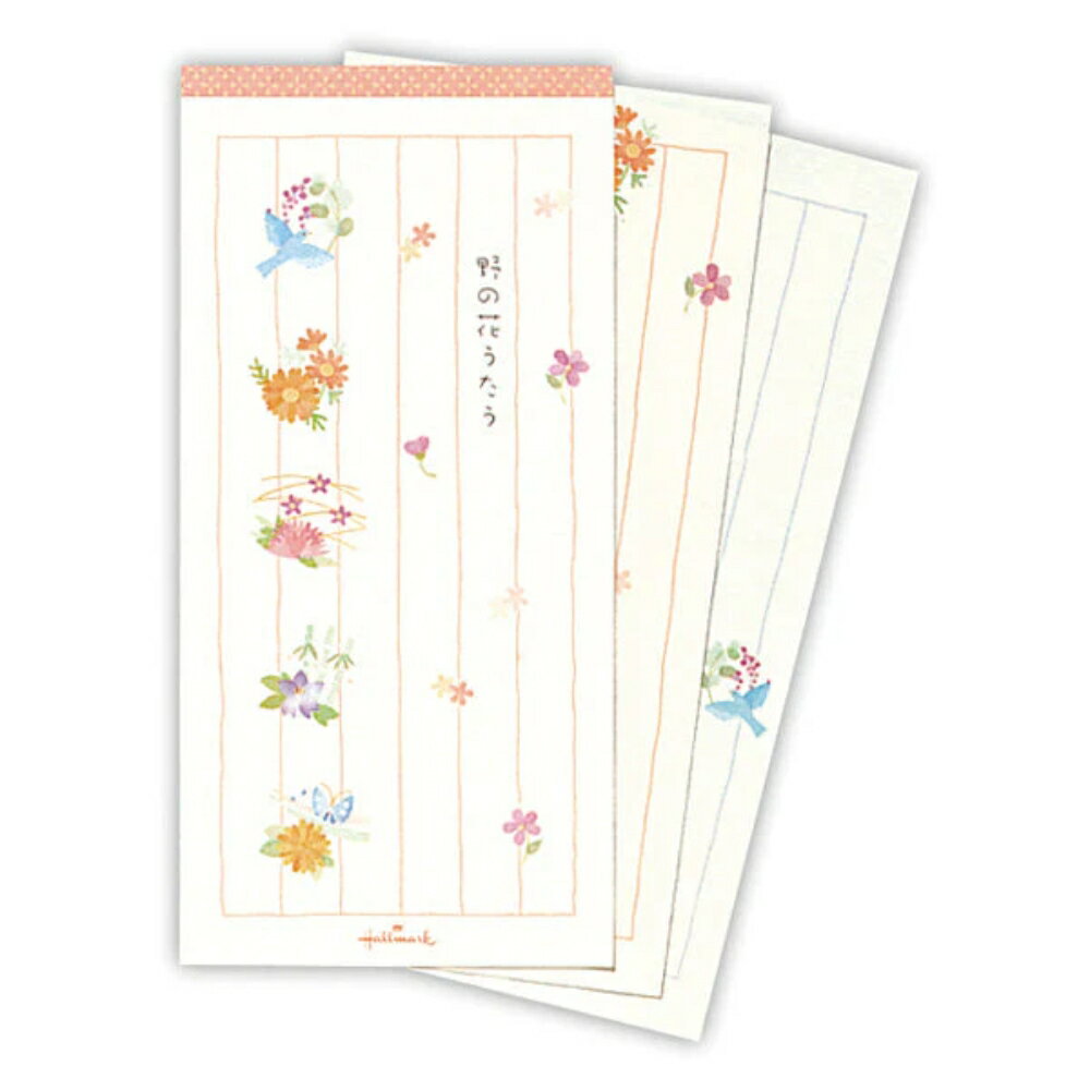 【メール便対応】818784日本ホールマーク 野の花うたうIII 一筆箋 6冊入り 一筆箋 レター 便箋 メッセージカード 和紙 和柄 文房具 手紙 礼状 お礼...