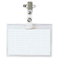 【メール便対応/12個まで】ナフ-50コクヨ タッグ名札 安全ピン・クリップ両用ヨコ型 カード寸法56×91mm