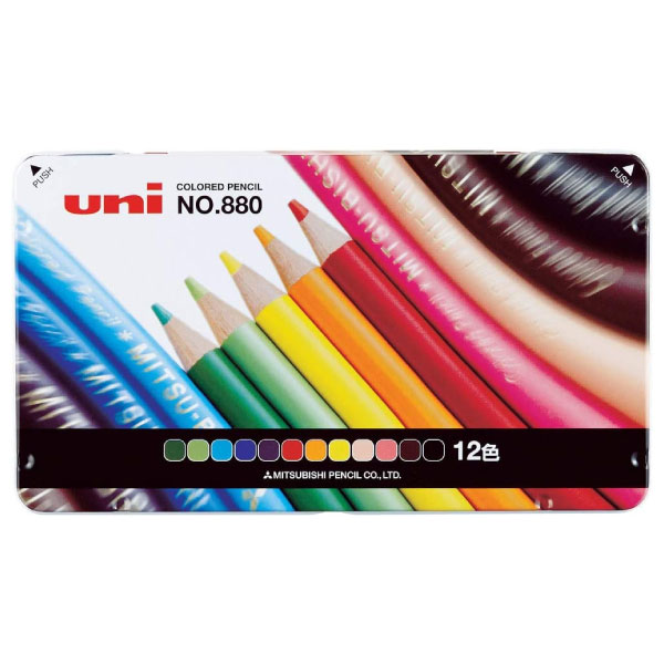 【メール便対応可能/3個まで】K88012CP三菱鉛筆 色鉛筆 880 12色 セット子供 大人 塗り絵 お絵かき ぬりえ イラスト スケッチ 画材 プレゼント...