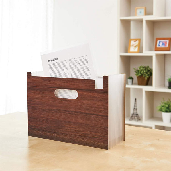 【メール便不可】セキセイ ウッズスタイル ドキュメントスタンド ヨコ型ダークブラウン WDS-8700-45