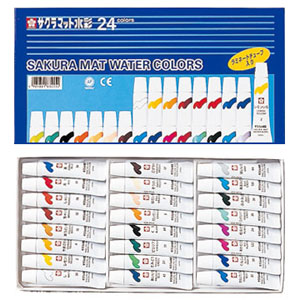 【メール便対応/1個まで】サクラクレパス マット水彩24色セットラミネートチューブ入り(5ml) EMW24