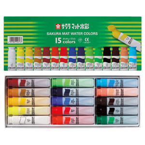 Rakuten - 【メール便対応可能】MW15PEサクラクレパス マット水彩15色セット（12ml）ポリチューブ入り