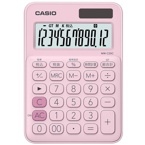 【メール便不可】MW-C20C-PK-Nカシオ カラフル電卓(ミニジャストタイプ) 12桁ペールピンクカラフル おしゃれ カシオ計算機 推し活 推しカラー 【メール便不可】MW-C20C-PK-Nカシオ カラフル電卓(ミニジャストタイプ) 12桁ペールピンクカラフル おしゃれ カシオ計算機 推し活 推しカラー