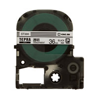 【メール便不可】ST36Kキングジム テプラPROテープカートリッジ透明ラベル 36mm幅 透明テープ／黒文字テプラテープ テプラ テープ