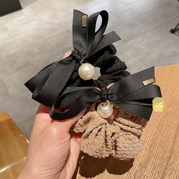 シュシュヘアゴム おしゃれ ヘアバンド 輪ゴム ヘアアクセサリー 無地 リボン型 ビーズ おしゃれ レディース 髪飾り 髪留め 結婚式 パーティ オフィス ギフト
