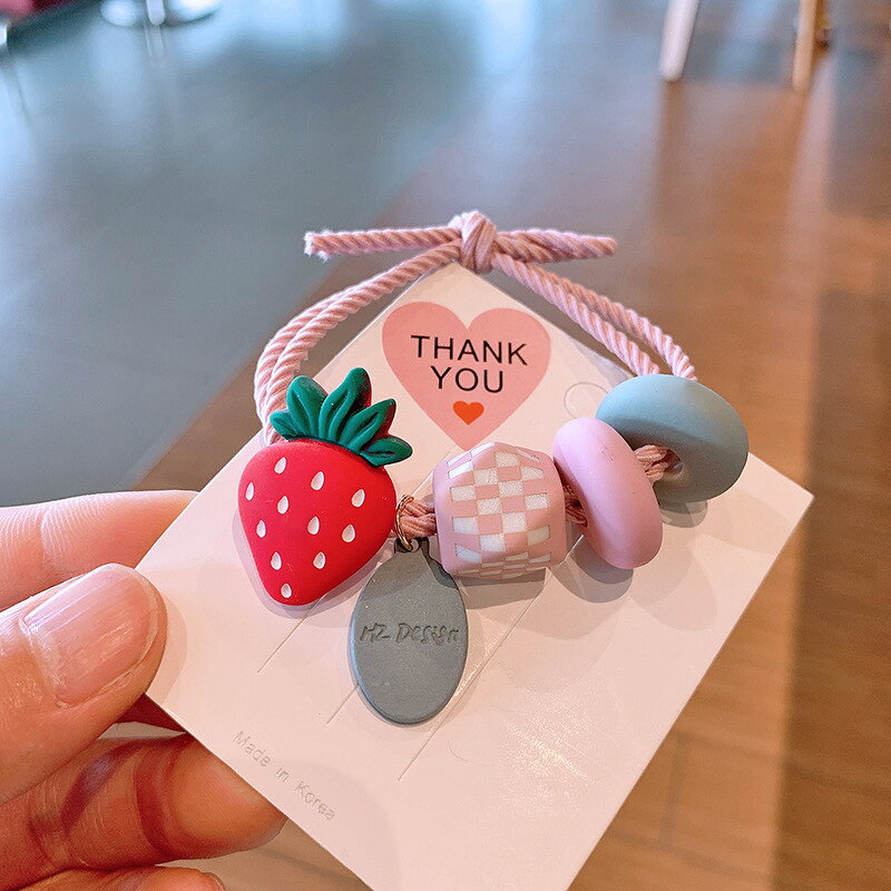 【500円以上の注文送料無料】ヘアゴム おしゃれ ヘアバンド 輪ゴム イチゴ やさい フルーツ カラフル ヘアアクセサリー アクセサリー 子供 可愛い リングゴム 髪飾り 髪留め パーティー 発表会 ポイント消化の商品画像 3