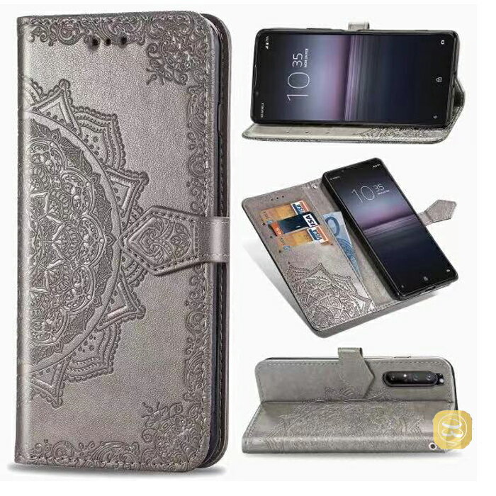 Xperia5II手帳型ケースXperia1IIケースXperia10IIケースXperia5ケースXperia8民族風曼荼羅Xperia8LiteSOV42902SOケースオシャレまんだら型押し