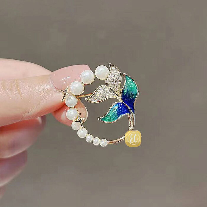 人魚姫しっぽ ブローチ ファッション 可愛い ブローチ 大人 かわいい アクセサリー 贈り物 レディース ガールズ キルトピン パーティー 普段着 入学式の商品画像 3
