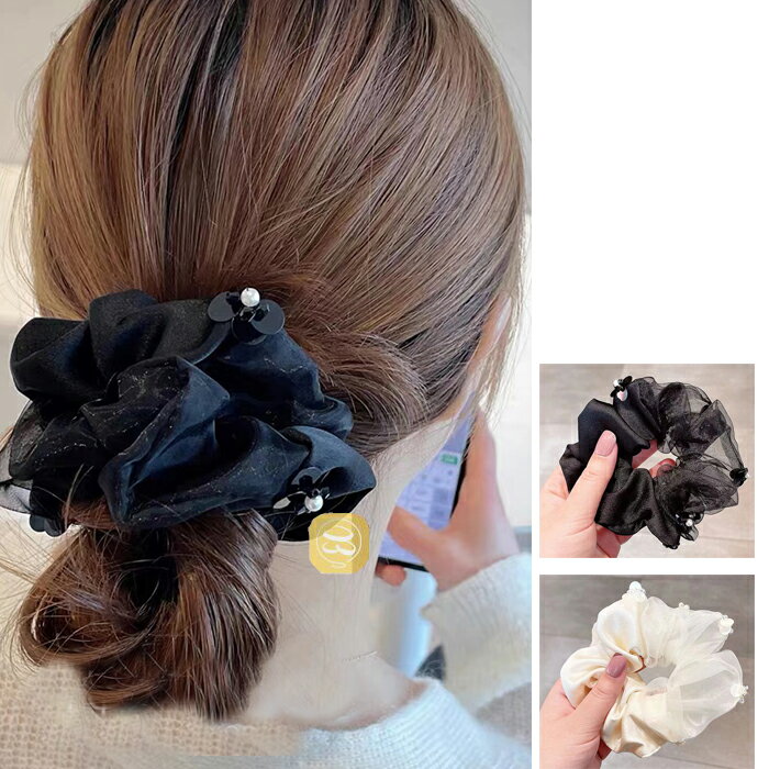 シュシュヘアゴム 高品質可愛い小物 髪飾り カジュアル ヘアアクセサリー パール ガール まとめ髪 人気 髪留め まとめ髪 発表会 花火大会 パーティー