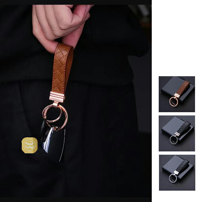 キーホルダー メンズ 車 スマートキー キーチェーン キーリング 家 鍵 カギ 金属 Wリング式 マイクロファイバーレザー 男性 おしゃれ シンプル お洒落デザイン