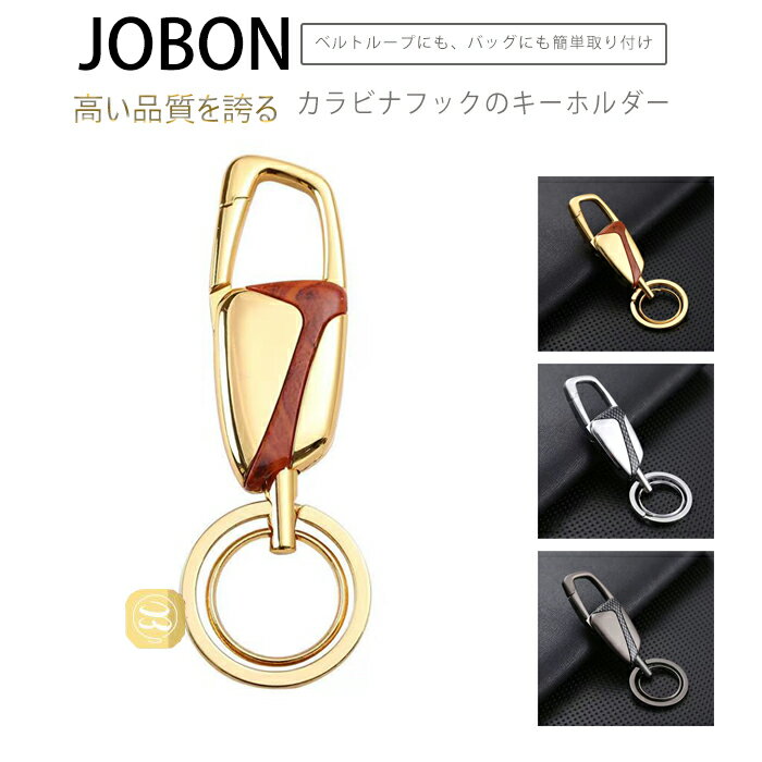 Rakuten - キーホルダー キーリング 車 家 鍵 ダブルリング Wリング式 キーチェーン 高級感 金属 メッキ 紛失防止 シンプル オシャレ 男性 プレゼント カラビナフック