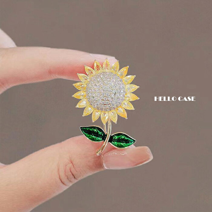 お花 小型ブローチ ファッション 可愛い タックピン 向日葵ブローチ 光輝 かわいい アクセサリー 贈り物 レディース パーティー 普段着 BOX付き 入学式の商品画像 2