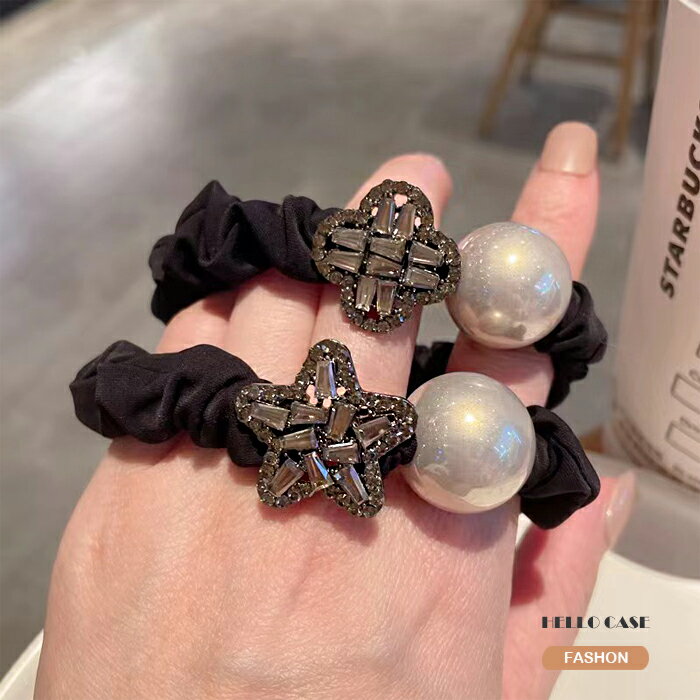 【500円以上の注文送料無料】ヘアゴム シュシュ おしゃれ ヘアバンド 四つ葉輪ゴムシュシュタイプ ヘアアクセサリー 女子 ゴージャス 星 アクセサリー 髪飾り 髪留め 可愛い 発表会 カワイイ ポイント消化