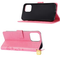 iPhoneXiPhone8XperiaXZ1用大人かわいい花と蝶柄スマホケース