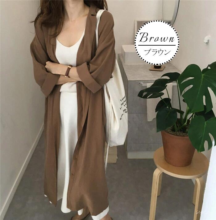 2way シャツワンピ 長袖 ロングシャツ カーディガン 羽織り シャツワンピース ロン...