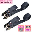 TRIWONDER ラッシングベルト 荷締めベルト ラチェットベルト タイダウンベルト らっしんぐベルト 荷締機 固定ベルト 結束バンド にじめベルト バイク 引越し 運搬 Ratchet Tie Down Straps (04 ブラック(25mm)- 2本, 3m)
