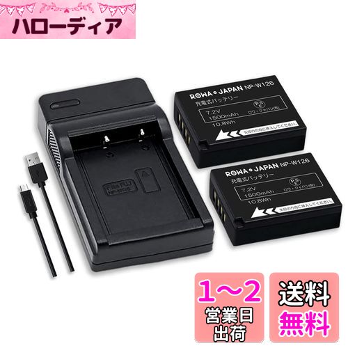 FUJIFILM対応 NP-W126 NP-W126S 互換 バッテリー 2個 と BC-W126 互換 USB 充電器 セット X100VI X100V ロワジャパン 【PSE基準検品】
