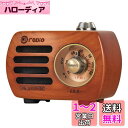 Gemean R-818 木製 ラジオBluetooth スピーカー小型ラジオ ワイドFM レトロ 充電式 ベースプレーヤー AUX 対応 プレゼント (桜材色)