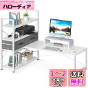 ODK ローデスク パソコンデスク ロータイプ 幅120cm 引き出し付き モニター台付き ゲーミングデスク pcデスク 4段収納ラック付き 左右入れ替え対応 ローテーブル 省スペース 在宅勤務 机 おしゃれ ホワイト