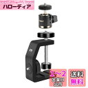 UTEBIT クランプ カメラ 雲台 セット 1/4ネジ付き カメラ クランプ 防犯カメラ 固定 耐荷重3kg 雲台 クランプ プロジェクター スタンド 強化ア...