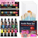 Shuttle Art アクリル絵の具 アクリル顔料 47点セット 15色 ペイントブラシ10本 パレート付き 速乾 耐久 チューブ 12ml 手作り 布/石/ガラス/セラミックに描ける スポンジ キャンバス パレットナイフ付き 子供用 イラスト 塗り絵 クラフト 美術 画材 宿題 初心者 専門家