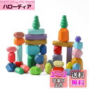 Promise Babe 積み木 ブロック 38個 大きさ違う キャンデー系 カラフル 木製 バランスゲーム 知育玩具 色認識 指先トレーニング 早期開発 赤ち...