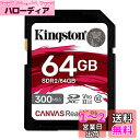 キングストン SDXCカード 64GB 最大300MB/s UHS-II V90 4K 8K Canvas React Plus SDR2/64GB カードのみ...