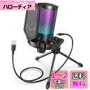 FIFINE USB コンデンサーマイク ゲーミングマイク RGBライティング 配信用マイク カーディオイド単一指向性 プラグ&プレイ パソコン/プレステマイク USB-C→USB-Aケーブル付き スタンド付き ワンタッチミュート 録音 ゲーム実況 ボイスチャット ライブ配信 テレワーク