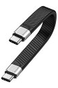【送料無料】Ezo? Flex USB-C to USB-C 短いケーブル 13.5cm 平形 高速データ転送20Gbps 高速PD充電100W USBC - USBC Type-C to Type-C フラットケーブル Thunderbolt 3 / 4 対応 (タイプ C-C)