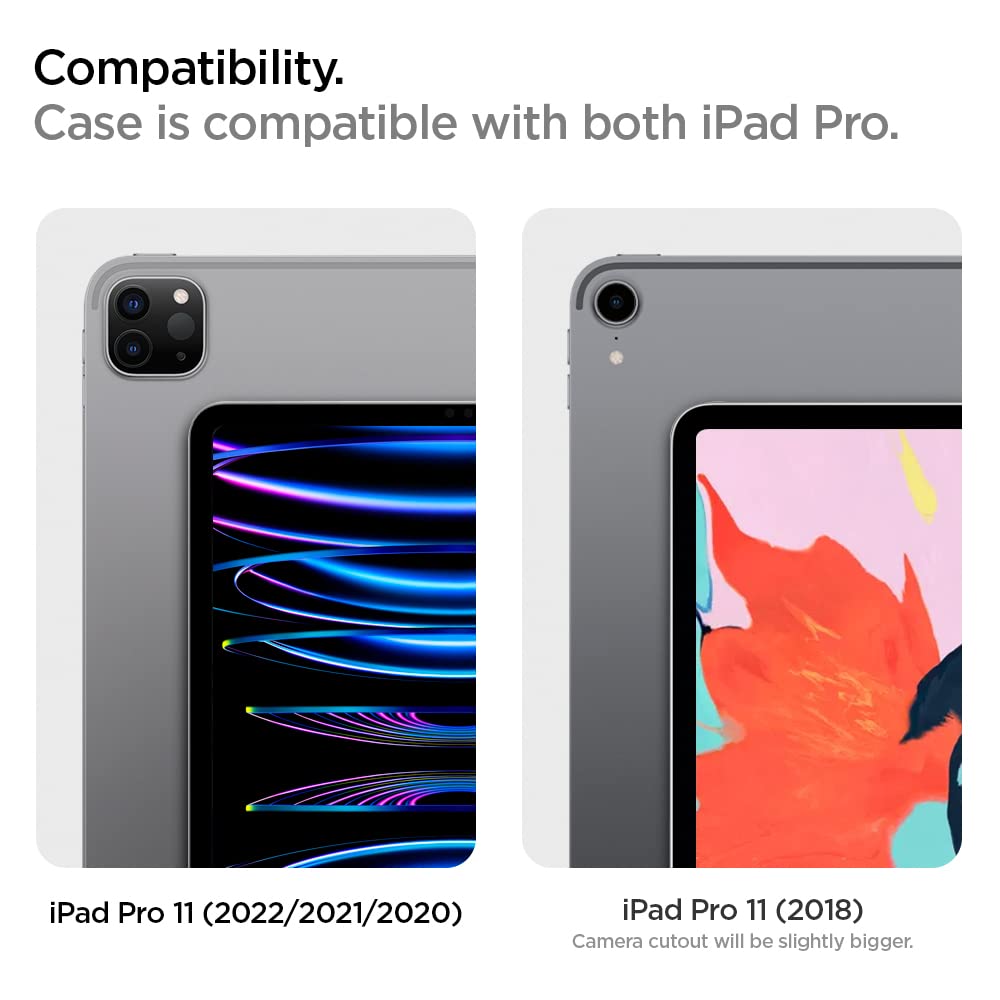 Spigen iPad Pro 11インチ ケース (2022 2021 2020 2018)用 第4/3/2/1/世代対応 カバー スタンド Apple Pencil収納 耐衝撃 すり傷防止 ファブリック カバー 衝撃 吸収 アーバンフィット ACS01056 (ミッドナイト・グリーン)