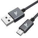 【送料無料】マイクロ usb ケーブル Rampow Micro USB ケーブル【2M/黒】 QC3.0急速充電ケーブル 高速データ転送 ps4コントローラー対応 Android多機種スマホ対応 android充電ケーブル usbケーブル
