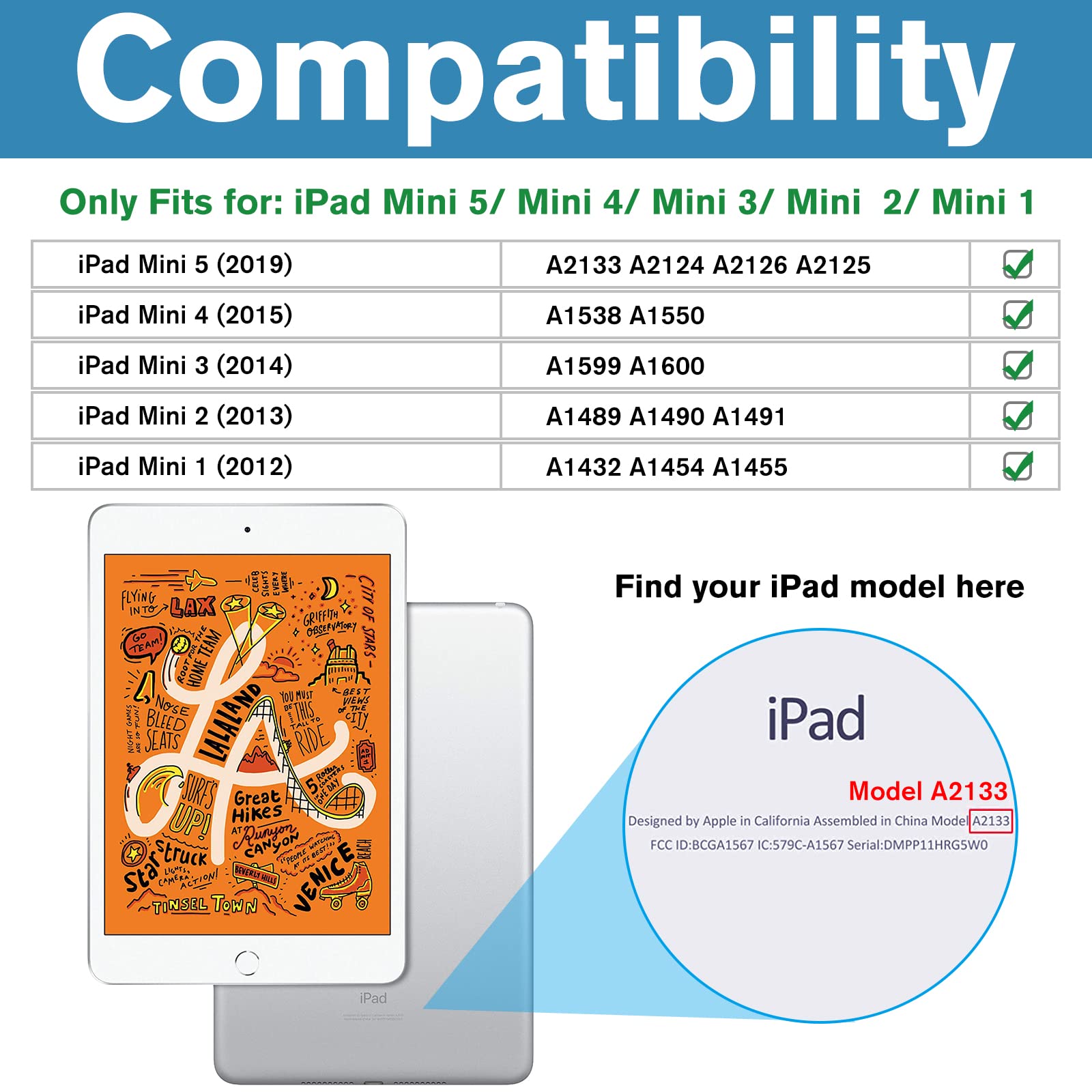 ProCase iPad Mini 5/4/3/2/1 保護ケース オートオートスリープ/スリープ機能 縦と横にスタンド 軽量 フォリオ スマートカバー 適用端末：iPad Mini 5 （2019）/ Mini 4, Mini 1 2 3‐グレー