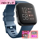 for Fitbit Versa/Versa 2/Versa Lite バンド 交換ベルト 交換用バンド 柔らかい シリコンバンド スポーツバンド 調節可能 (L, ダークブルー)(2)