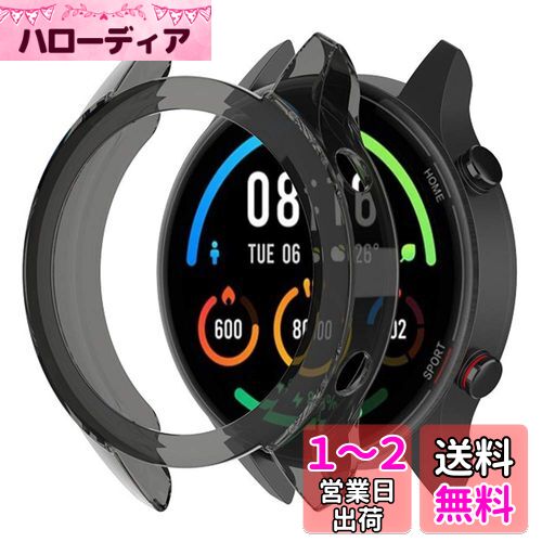 Miimall 対応Xiaomi Mi Watch Color Sports 専用ケース Xiaomi Mi Watch カバー ソフト TPU材質 ぴったり対応 擦り傷防止 軽量 防衝撃 Xiaomi Mi Watch Color Sports 保護ケース バンパー（ブラック）